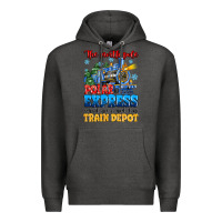 Charcoal Heather thr north pole polar express admit one round trip Premium Hoodie - MaliasSmallBusiness
