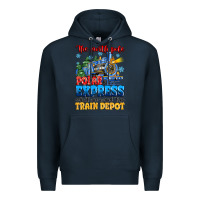 Navy thr north pole polar express admit one round trip Premium Hoodie - MaliasSmallBusiness