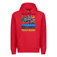 Red thr north pole polar express admit one round trip Premium Hoodie - MaliasSmallBusiness