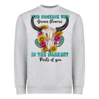 Heather Grey find someone who in the darkest parts of you Heavyweight Sweatshirt - texasbilliewilder