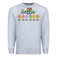 Heather Grey hello spring Premium Sweatshirt - MaliasSmallBusiness