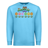 Ocean Blue hello spring Premium Sweatshirt - MaliasSmallBusiness