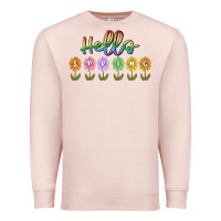 Pale Pink hello spring Premium Sweatshirt - MaliasSmallBusiness