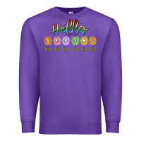 Purple hello spring Premium Sweatshirt - MaliasSmallBusiness