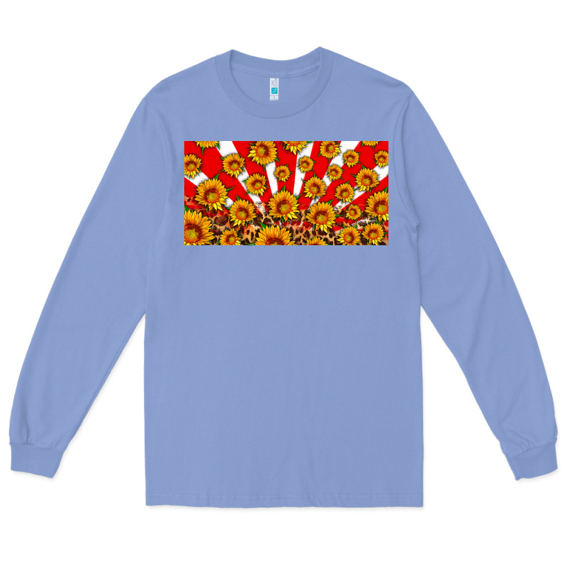 Usa Sunflowers Leopard License Plate Long Sleeve Tee by HRA Design Shop | Teevron