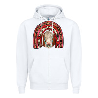 White valentines hereford rainbow Zipper Hoodie - JahusDesignShop