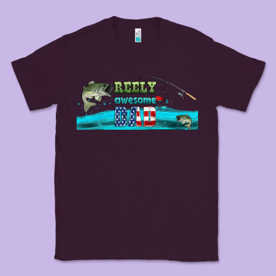 Reely Awesome Dad  Libbey Glass Classic Tee Designed By Hra Design Shop