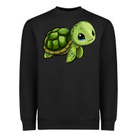 Black cute turtle Heavyweight Sweatshirt - Zillion Design Studio