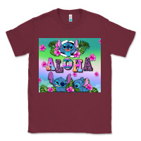 Burgundy aloha stitch Classic Tee - AdoDesignShop