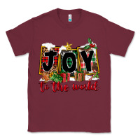 Burgundy Joy To The World Classic Tee - FaDigitalArtStudio