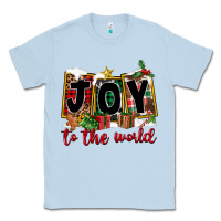 Dusty Blue Joy To The World Classic Tee - FaDigitalArtStudio