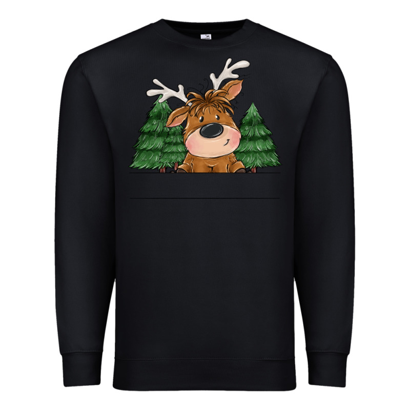 Personalized Christmas Deer Premium Sweatshirt by MaliasSmallBusiness | Teevron