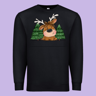 Personalized Christmas Deer Premium Sweatshirt Designed By Maliassmallbusiness