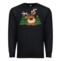 Black Personalized Christmas deer Premium Sweatshirt - MaliasSmallBusiness