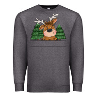 Charcoal Heather Personalized Christmas deer Premium Sweatshirt - MaliasSmallBusiness