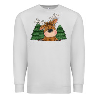Dove Grey Personalized Christmas deer Premium Sweatshirt - MaliasSmallBusiness