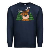 Navy Personalized Christmas deer Premium Sweatshirt - MaliasSmallBusiness