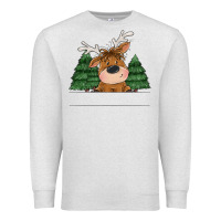 Oatmeal Heather Personalized Christmas deer Premium Sweatshirt - MaliasSmallBusiness