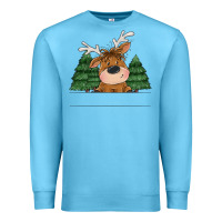 Ocean Blue Personalized Christmas deer Premium Sweatshirt - MaliasSmallBusiness