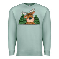 Seafoam Personalized Christmas deer Premium Sweatshirt - MaliasSmallBusiness