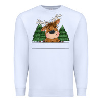 White Personalized Christmas deer Premium Sweatshirt - MaliasSmallBusiness