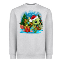 Heather Grey christmas turtle Heavyweight Sweatshirt - Zillion Design Studio
