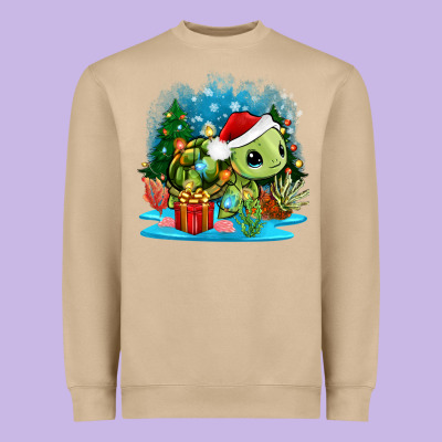 Christmas Turtle Heavyweight Sweatshirt Designed By Zillion Design Studio