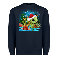 Navy christmas turtle Heavyweight Sweatshirt - Zillion Design Studio