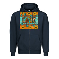 Navy Sunflower Leopard Thanksgiving Love Zipper Hoodie - Artiststas