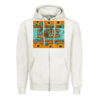 Oatmeal Heather Sunflower Leopard Thanksgiving Love Zipper Hoodie - Artiststas