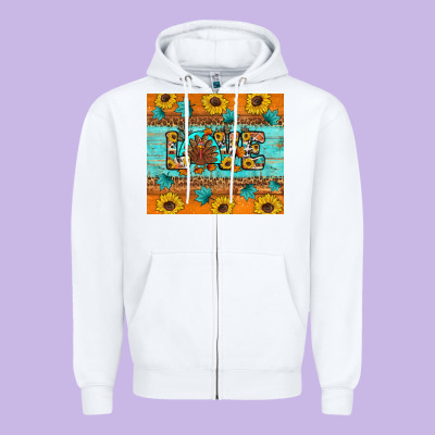 Sunflower Leopard Thanksgiving Love Zipper Hoodie Designed By Artiststas
