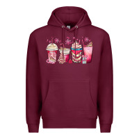 Burgundy christmas debbie cake white coffee cups Premium Hoodie - MaliasSmallBusiness