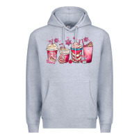 Heather Grey christmas debbie cake white coffee cups Premium Hoodie - MaliasSmallBusiness