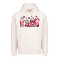 Pale Pink christmas debbie cake white coffee cups Premium Hoodie - MaliasSmallBusiness