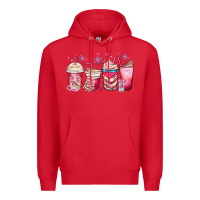 Red christmas debbie cake white coffee cups Premium Hoodie - MaliasSmallBusiness
