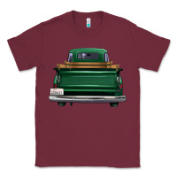 Burgundy western green truck back view Classic Tee - FaDigitalArtStudio