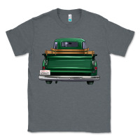 Charcoal Heather western green truck back view Classic Tee - FaDigitalArtStudio