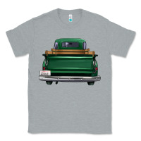 Heather Grey western green truck back view Classic Tee - FaDigitalArtStudio