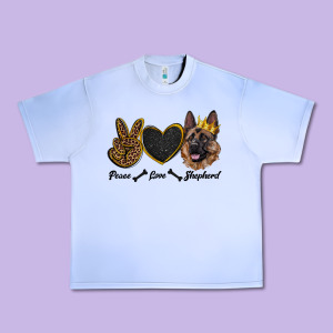 Peace Love Shepherd Urban Heavy Tee Designed By Ranaportraitstore