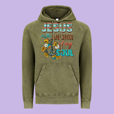 Jesus Is The Anchor Of My Soul Vintage Hoodie Designed By Texasbilliewilder