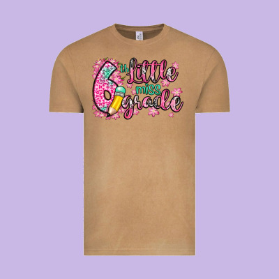 Little Miss 6th Grade Vintage Tee Designed By Zillion Design Studio
