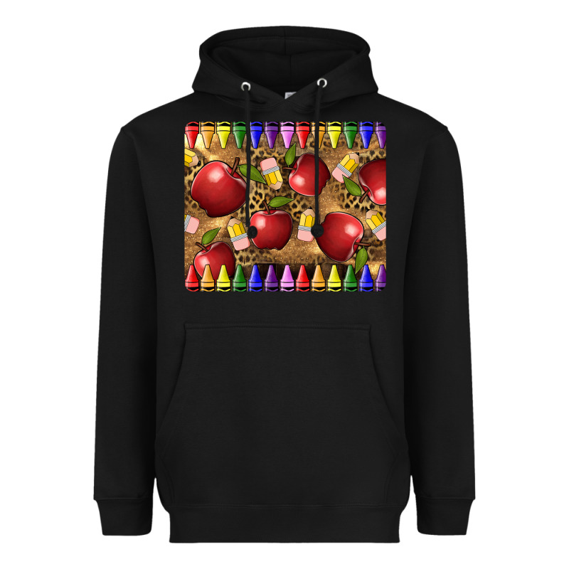 Teacher Crayons And Apples Heavyweight Hoodie by LillyAllenDesigns | Teevron