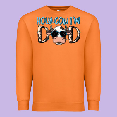 Holy Cow I'm Dad Premium Sweatshirt Designed By Maliassmallbusiness