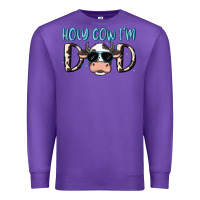 Purple holy cow i'm dad Premium Sweatshirt - MaliasSmallBusiness