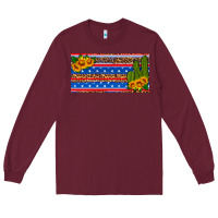 Burgundy usa sunflower and cactus license plate Long Sleeve Tee - HRA Design Shop