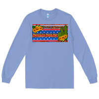 Colony Blue usa sunflower and cactus license plate Long Sleeve Tee - HRA Design Shop