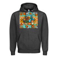Charcoal Heather Thanksgiving Truck With Turkey Zipper Hoodie - Artiststas