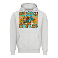Dove Grey Thanksgiving Truck With Turkey Zipper Hoodie - Artiststas