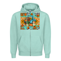Seafoam Thanksgiving Truck With Turkey Zipper Hoodie - Artiststas