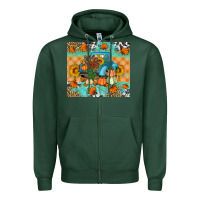 Sports Green Thanksgiving Truck With Turkey Zipper Hoodie - Artiststas